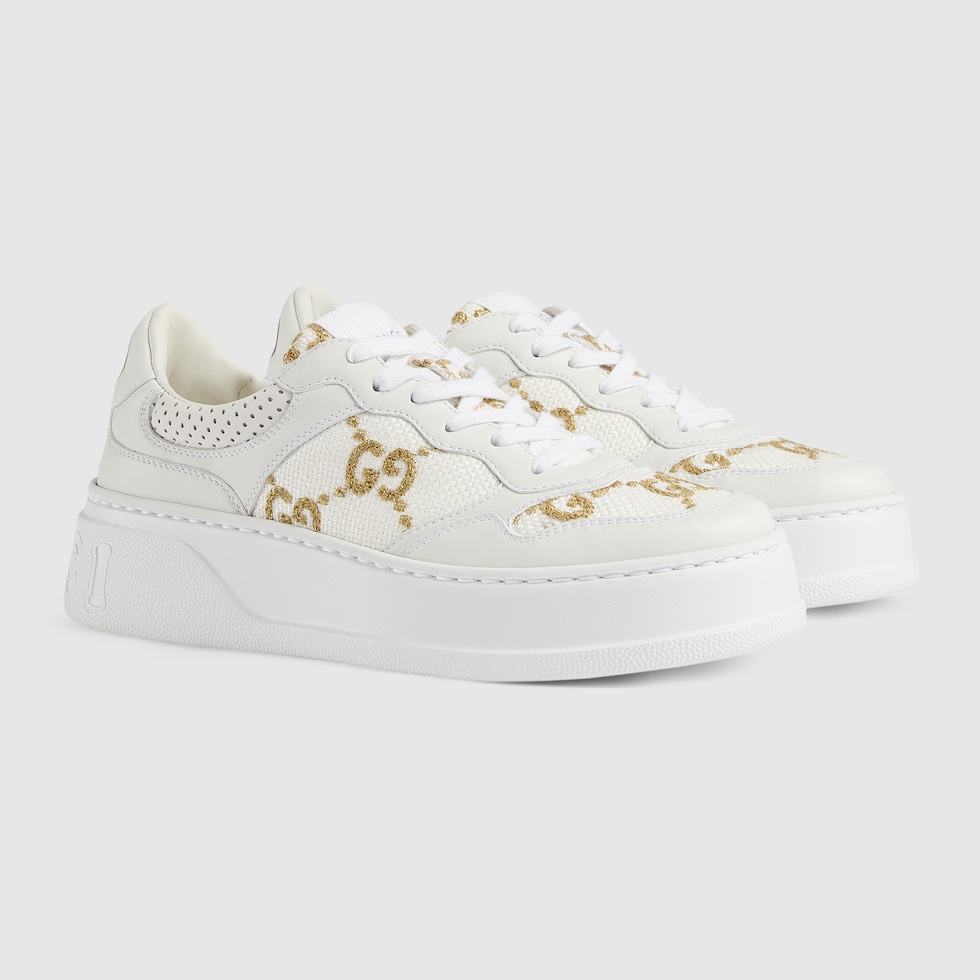 Sneaker donna GG in pelle bianca GUCCI Italia