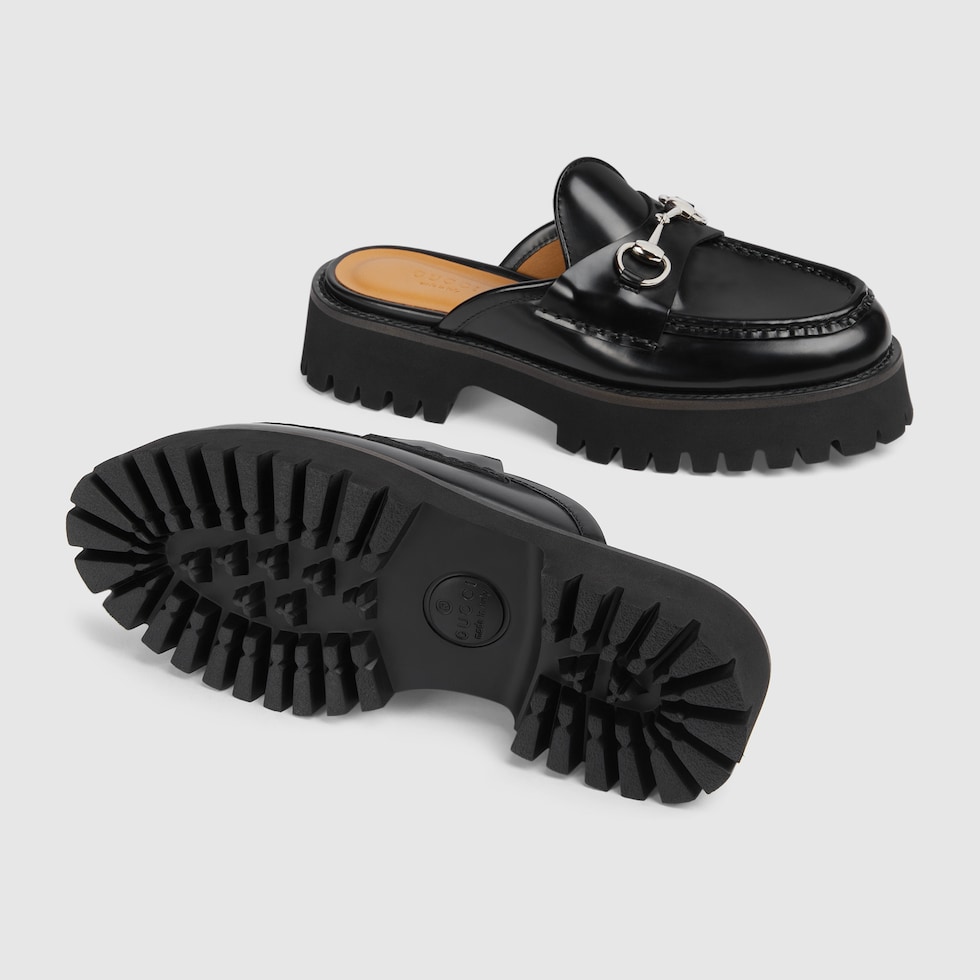 Women s mule with Horsebit in black leather GUCCI UK