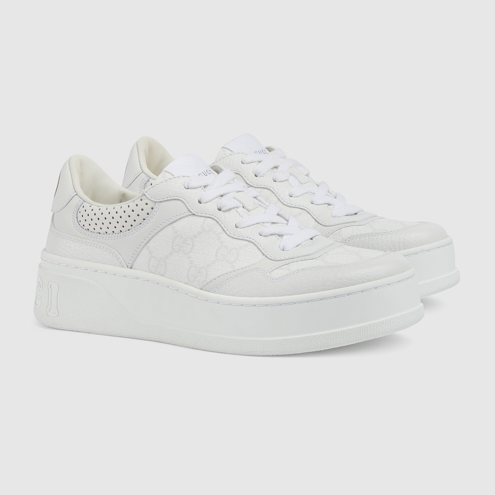 GUCCI(グッチ) ウィメンズ GG スニーカー 700775 AACV2 9048 ウィメンズ GG スニーカーホワイト＆グレー GGスプリーム
