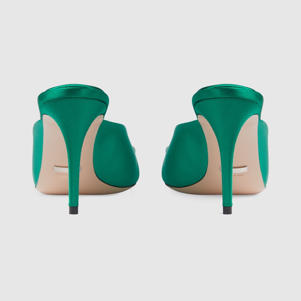 Satin gucci slides outlet women