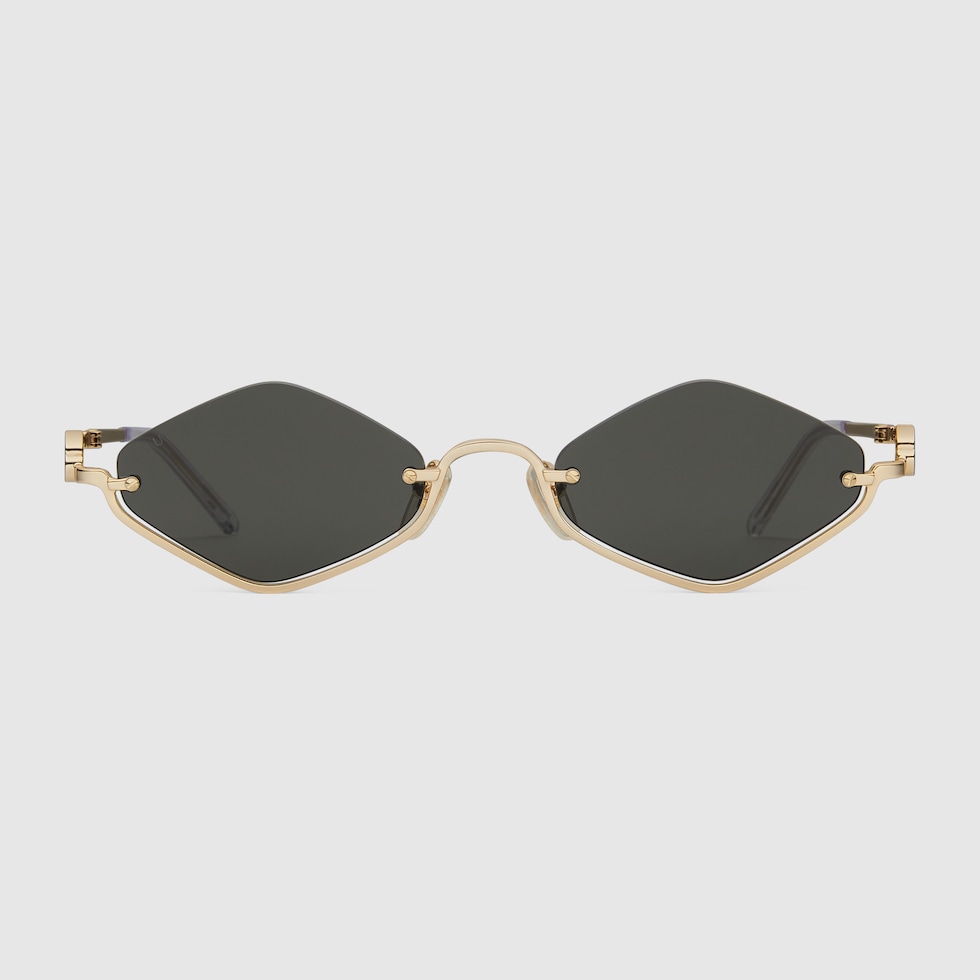 Geometric frame sunglasses in gold-toned | GUCCI® US