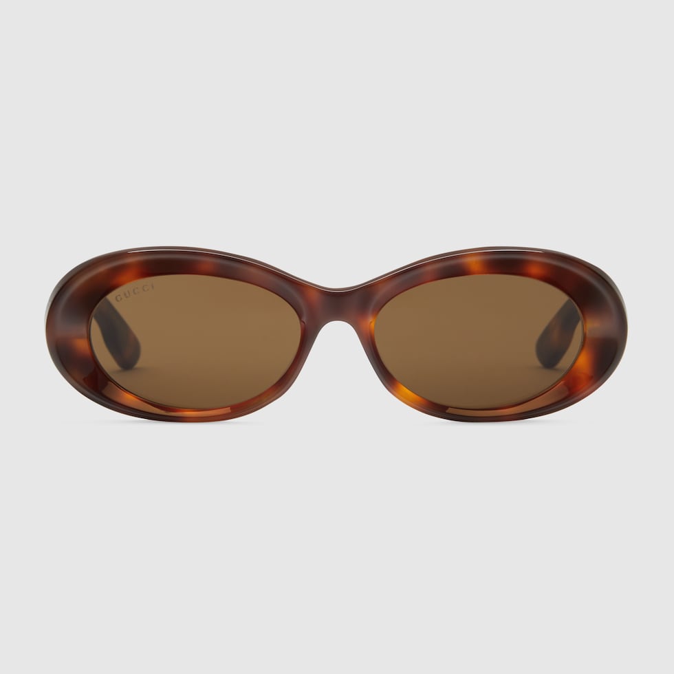 サングラス GUCCI OVAL BLACK SUNGLASSES Oval-frame sunglasses in black acetate | GUCCI® US