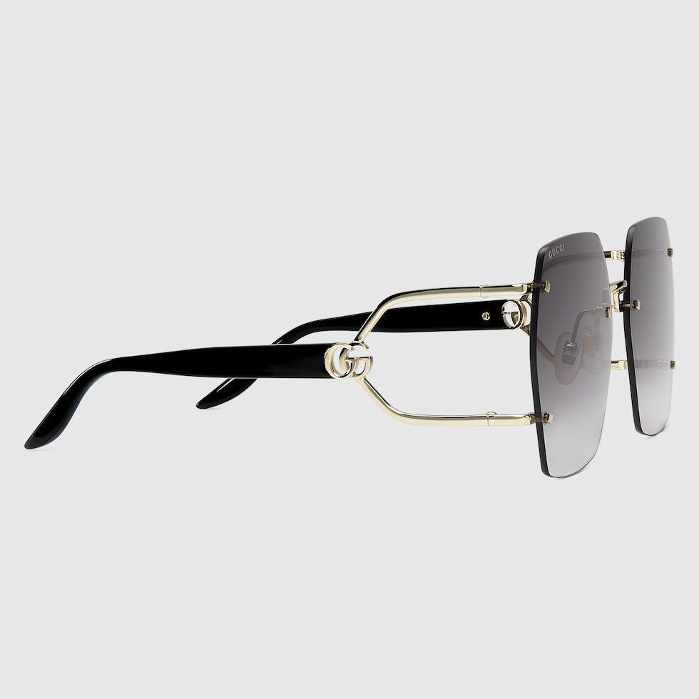 限定値下　Ops. GOUCCIA series Ｋ18YELLOWGOLD Geometric frame sunglasses in yellow gold-toned metal