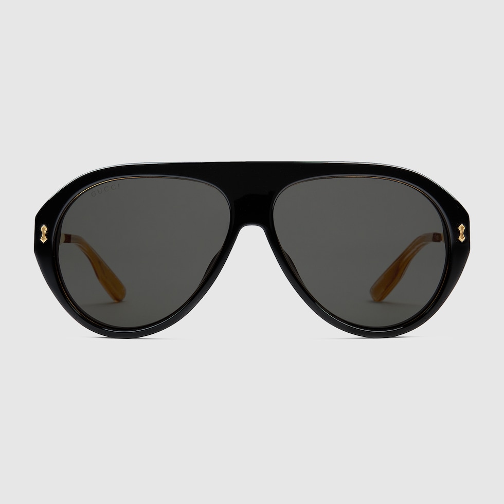 Gucci black aviator sunglasses deals