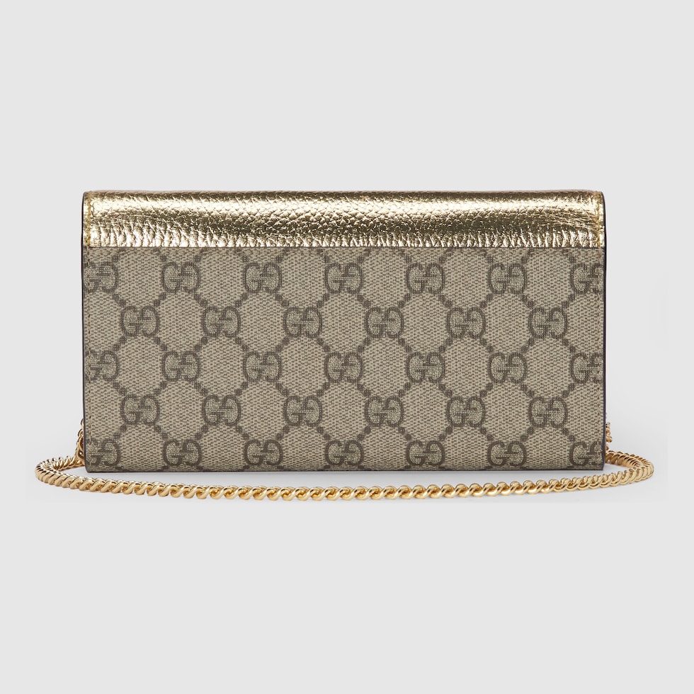 GG Marmont bi color chain wallet in GG Supreme gold leather GUCCI Canada