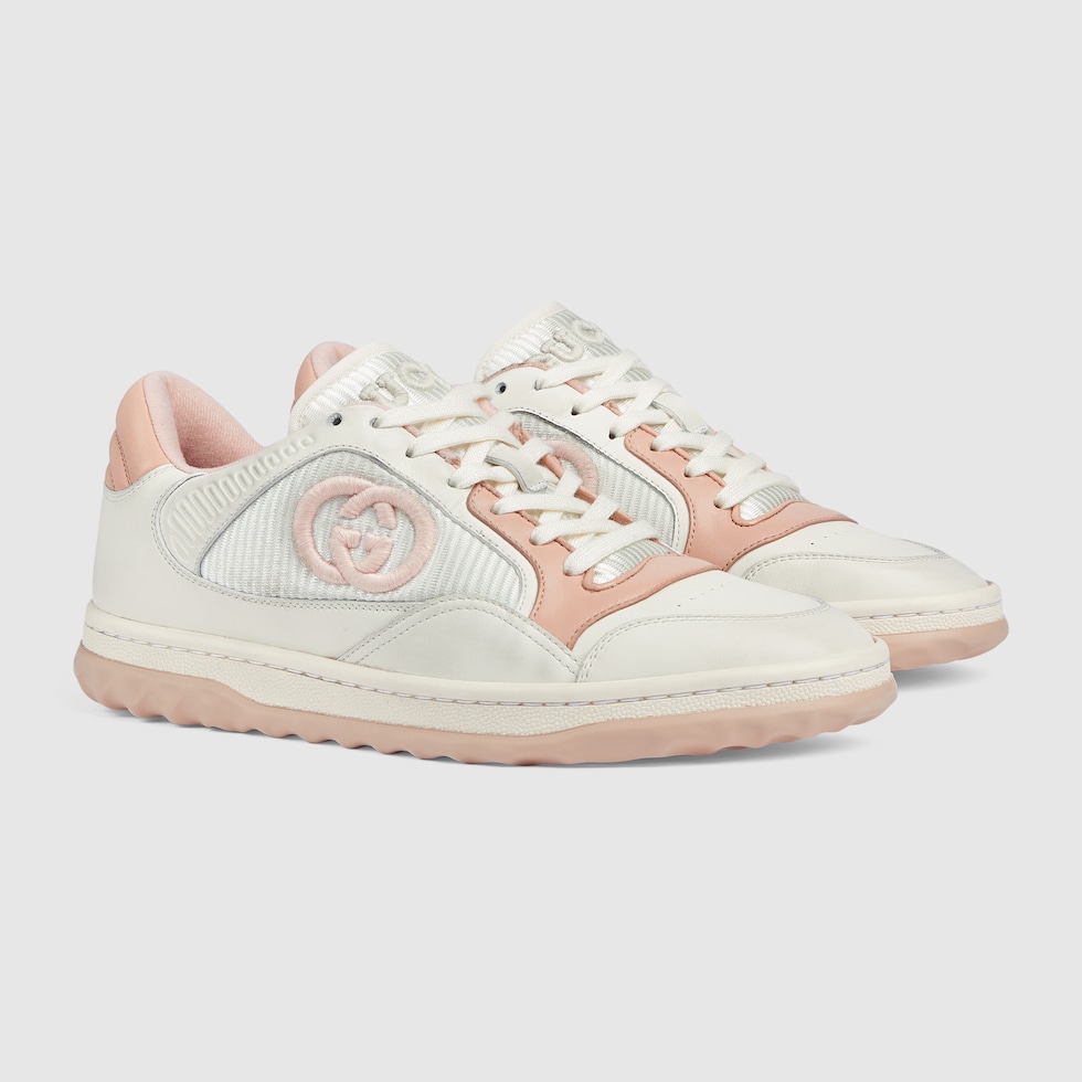 Women's MAC80 trainer in off white and pink leather | GUCCI® GR