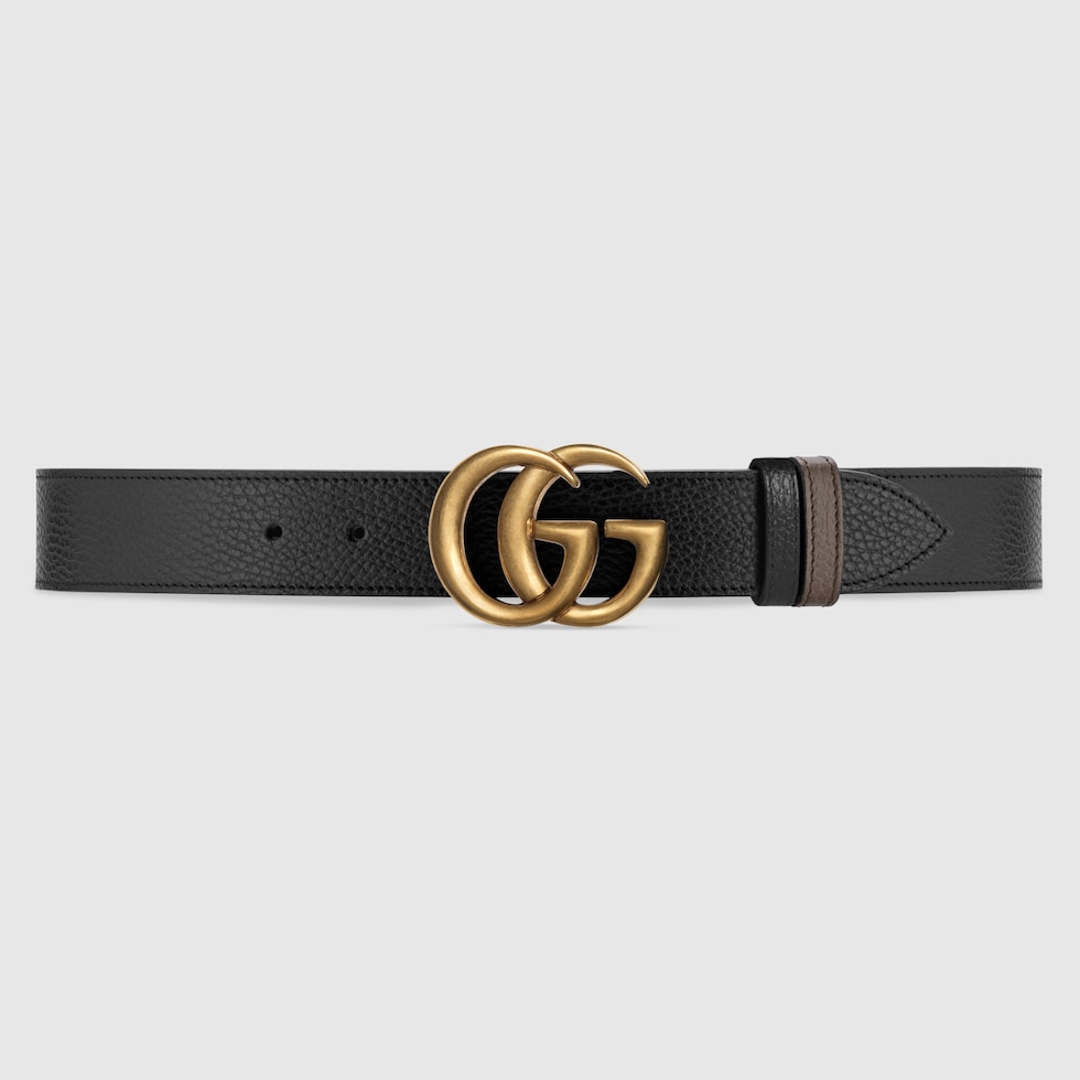 Gucci Navy Blue Patent Leather Interlocking G Buckle Belt 90CM Gucci