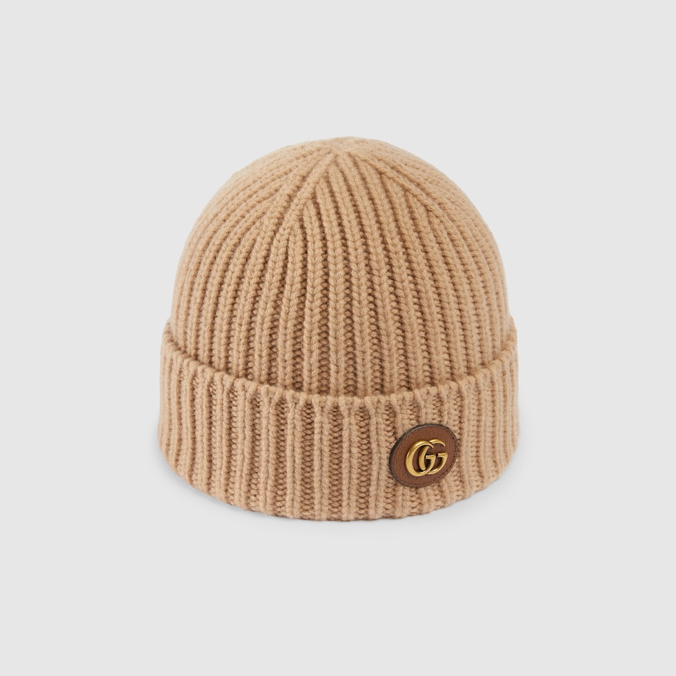 ダブルG付き ウールカシミア キャップ ・キャメル | GUCCI公式