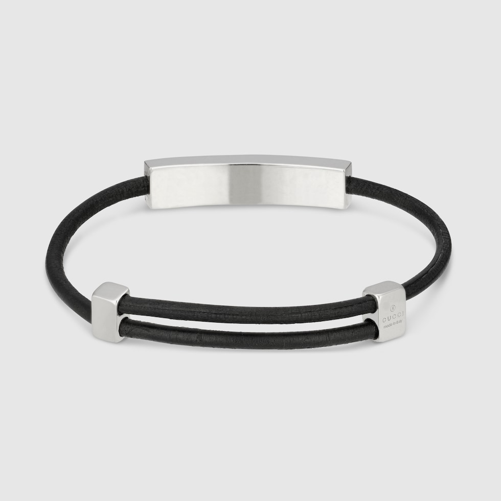 GUCCI ブラックレザーブレスレット 中古・古着通販】GUCCI (グッチ) レザーブレスレット ブラック