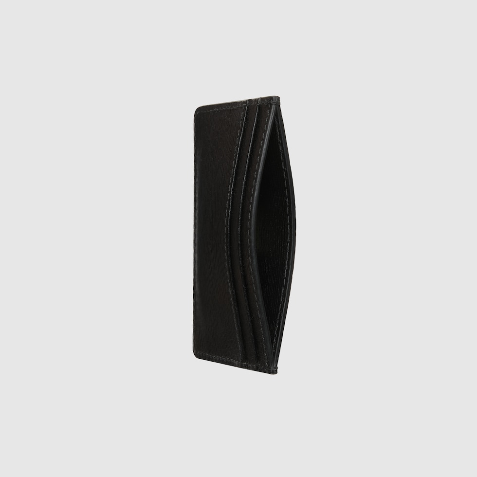 Card case with Gucci script in black leather | GUCCI® US