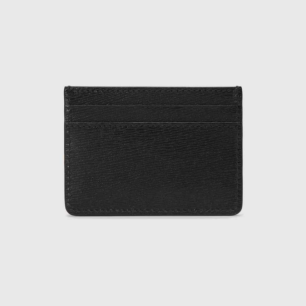 Card case with Gucci script in black leather | GUCCI® US