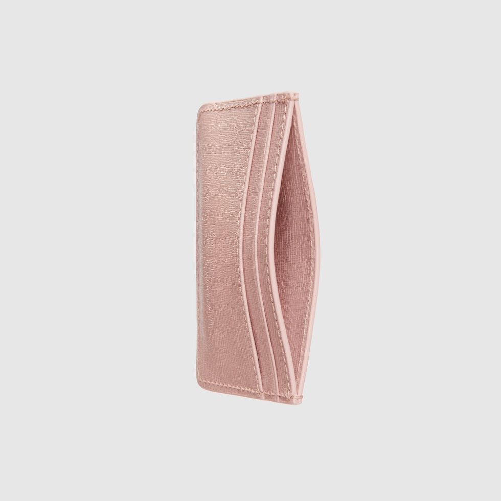 Portacarte con logo Gucci in pelle rosa chiaro GUCCI Italia