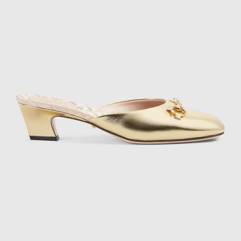 Gucci gold marmont mules sales