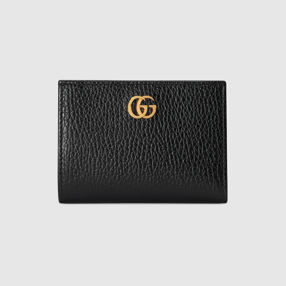 日本限定 ダブルG 二つ折りウォレットブラック レザー - Gucci