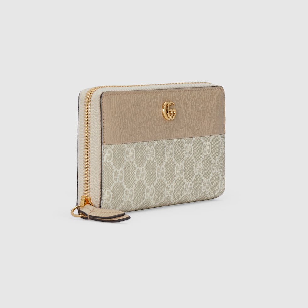 ダブルG バイカラー ジップアラウンドウォレット ・オートミール