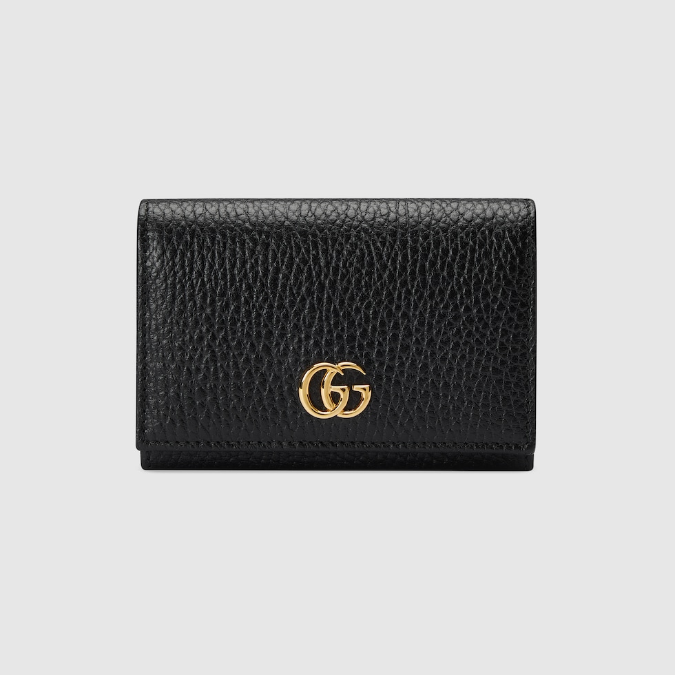 GUCCI 黒 ダークブルー　レザー 名刺入れ GGロゴ GUCCI 黒 ダークブルー レザー 名刺入れ GGロゴ グッチ 名刺入れ