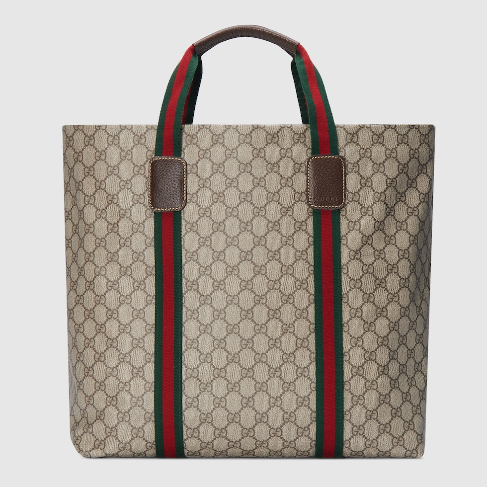 Borsa shopping GG Tender misura media in Supreme Tendere beige ed ebano GUCCI Italia