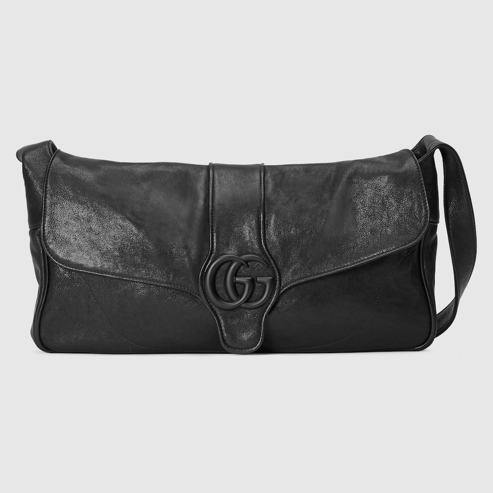 Aphrodite medium shoulder bag in black leather | GUCCI® US