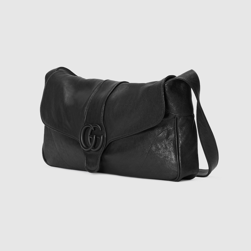 Aphrodite medium shoulder bag in black leather | GUCCI® US