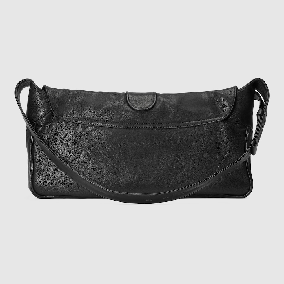 Aphrodite medium shoulder bag in black leather | GUCCI® US