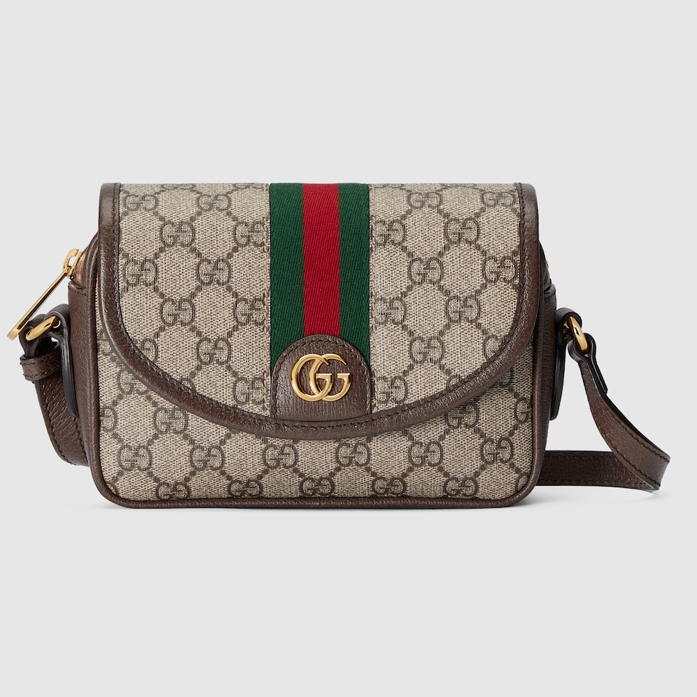 ★GUCCI★ Mini Ophidia Shoulder Bag Brown 75730996IWG8745 Ophidia mini shoulder bag in beige and ebony GG Supreme