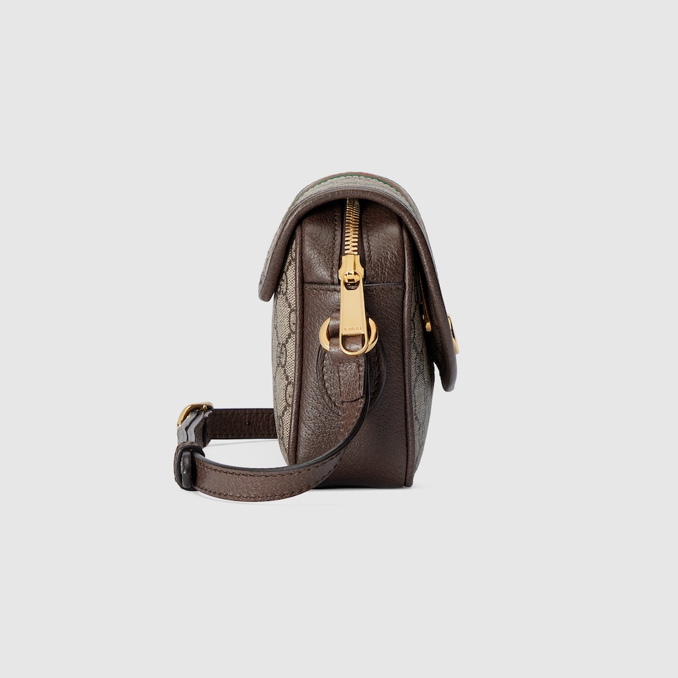 Ophidia mini shoulder bag in beige and ebony GG Supreme Ophidia mini shoulder bag in beige and ebony GG Supreme