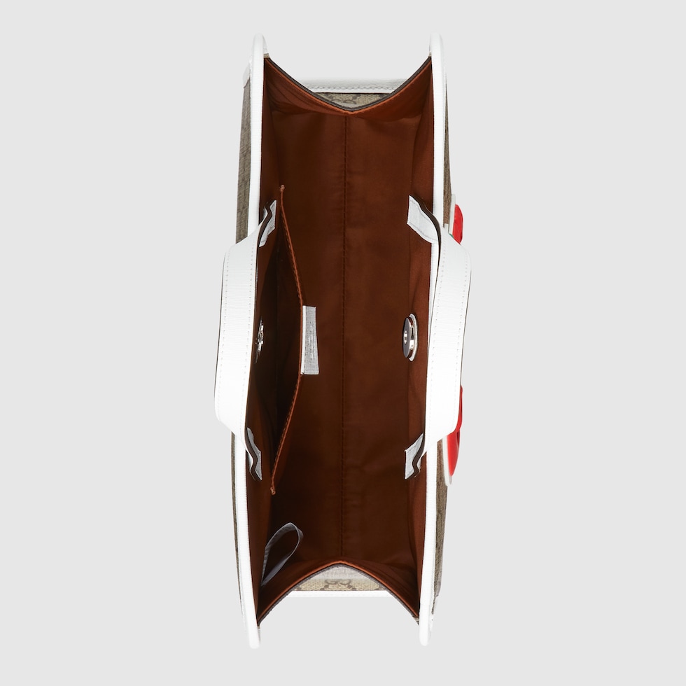 Children's GG tote bag with patch in beige and ebony GG Children's GG tote bag with patch in beige and ebony GG