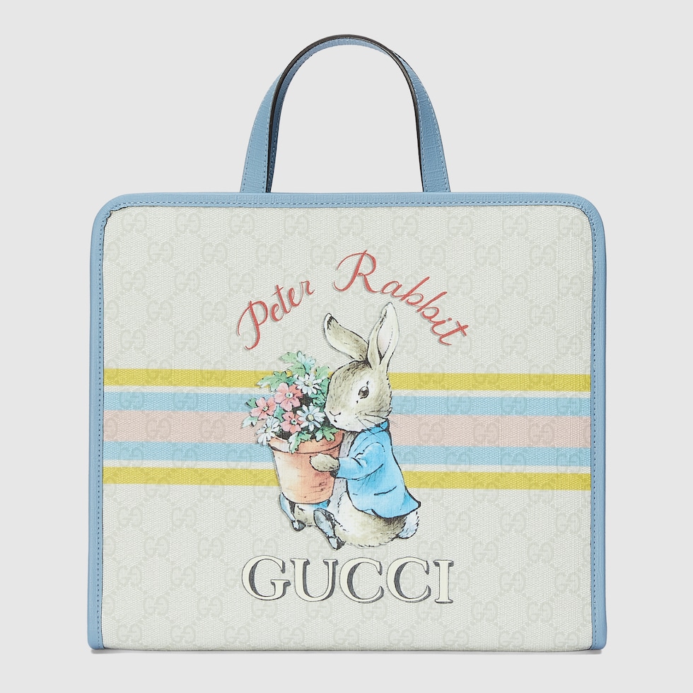 Peter Rabbit x Gucci Shopper in cremefarbener GG Supreme GUCCI DE