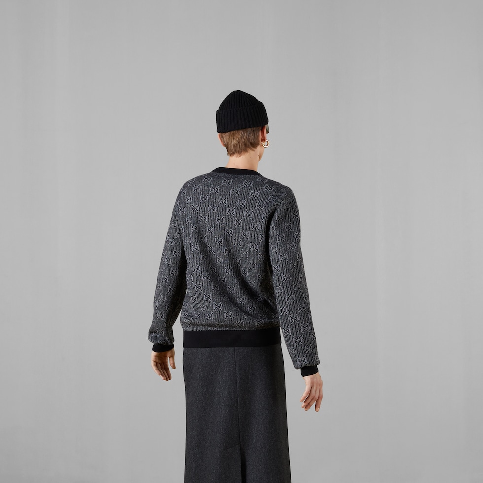【関税＆送料込み】Gucci Sweater New Gucci GG Supreme Maxi Logo Zipper Sweater Size L | eBay