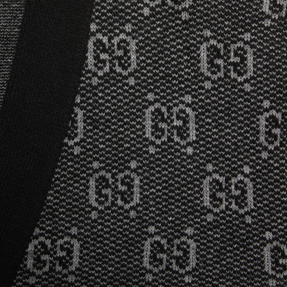 Gucci メンズ　グレー ウール カーディガン S(175/92A) GG インターシャ ウール カーディガングレー | GUCCI公式