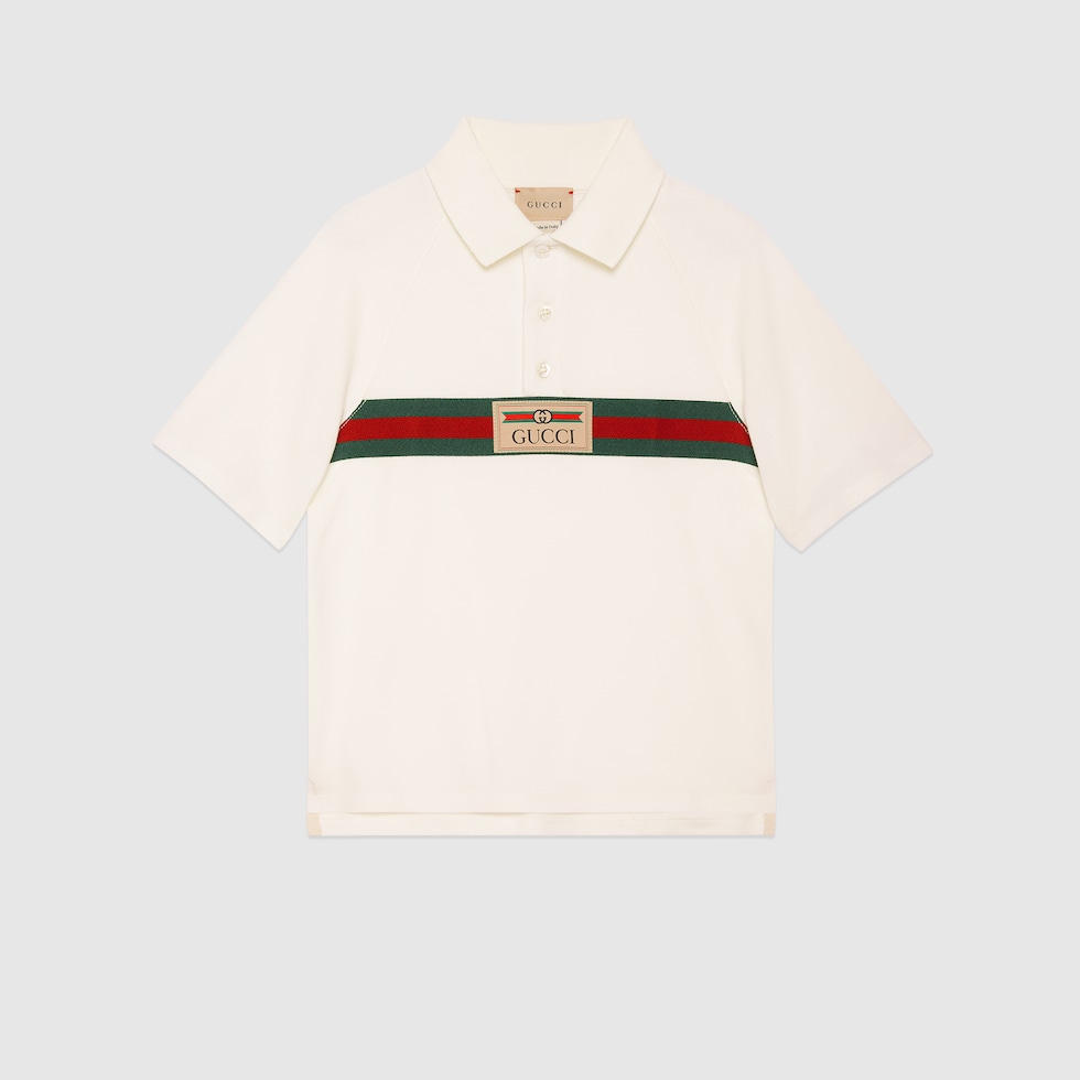 Gucci Elephant Print Polo Shirt in Natural for Men | Lyst