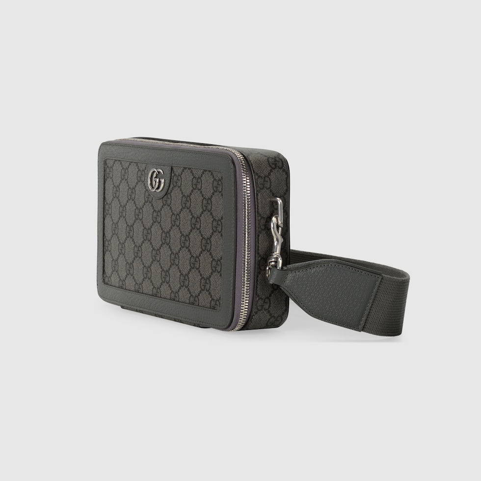 Ophidia GG mini bag in grey and black Supreme | GUCCI® US