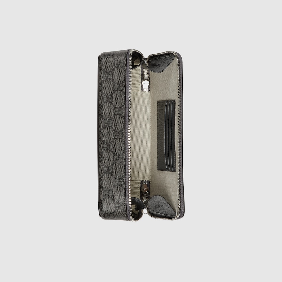 Ophidia GG mini bag in grey and black Supreme | GUCCI® US