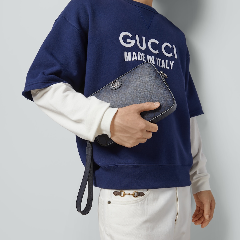 Ophidia small crossbody bag in blue and black Supreme