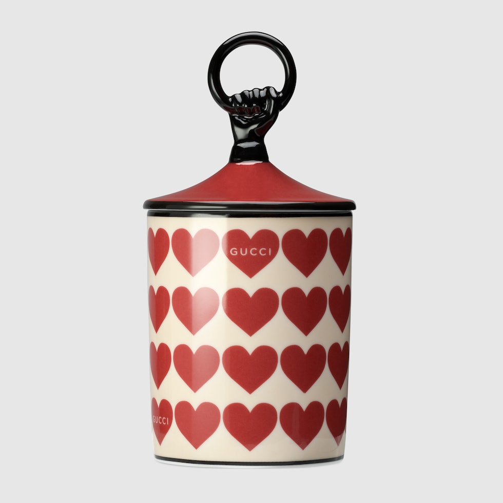 GUCCI キャンドル Gucci hearts print candle, Freesia scent in red and ivory