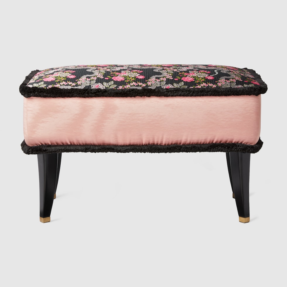 【限定品】 Floral jacquard stool in black moiré jacquard | GUCCI® US フェイスクリーム