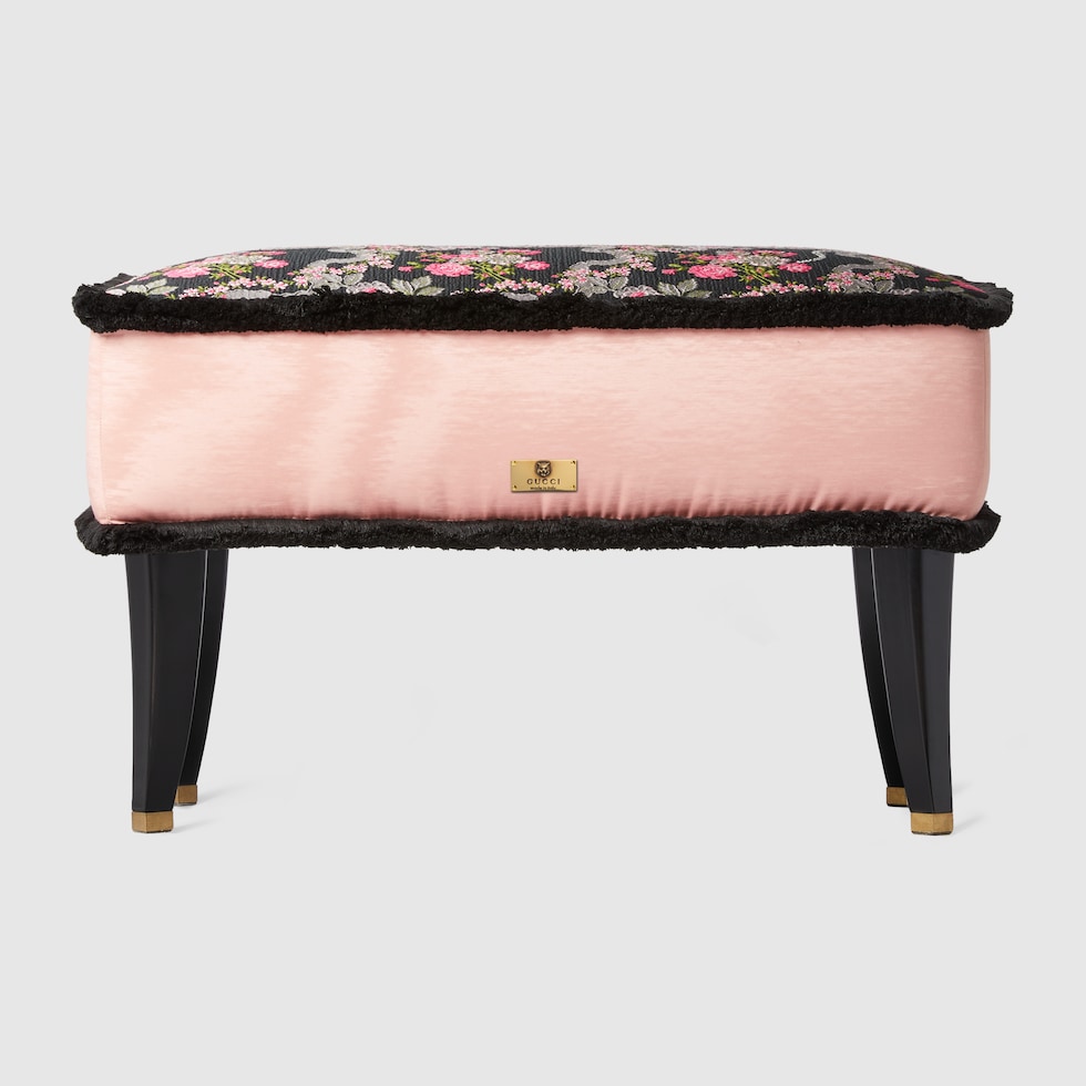 Floral jacquard stool in black moir jacquard GUCCI UK