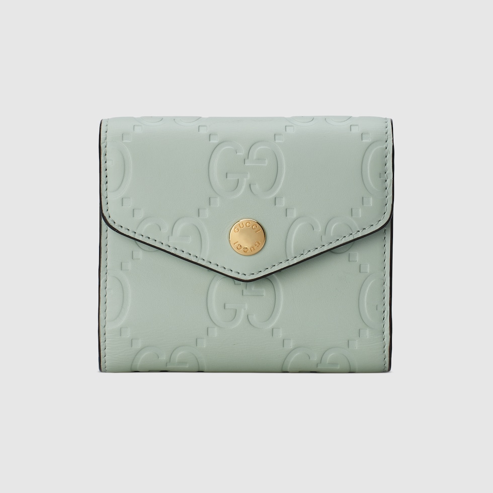 GG medium wallet in pale green leather | GUCCI® US