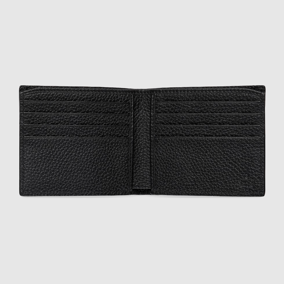 Bi-fold wallet with Gucci logo in black leather | GUCCI® PL