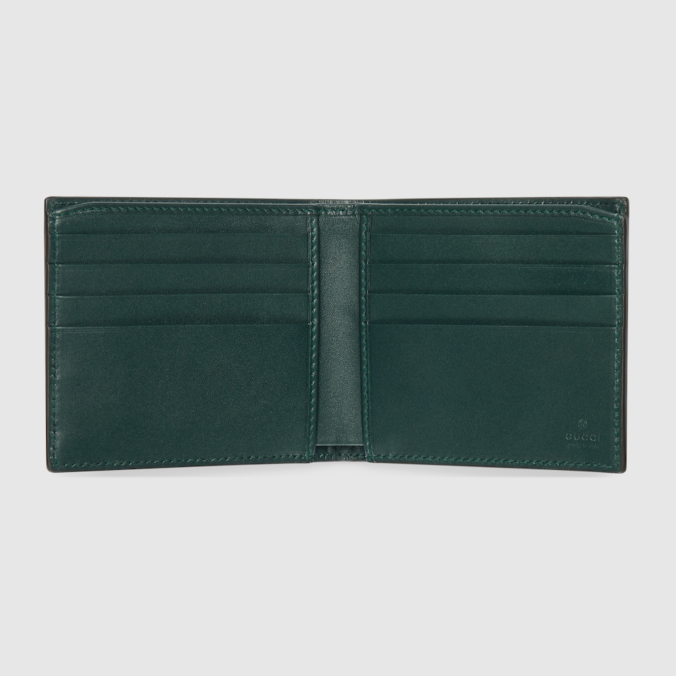 Crocodile card case wallet with Double G in dark green GUCCI US