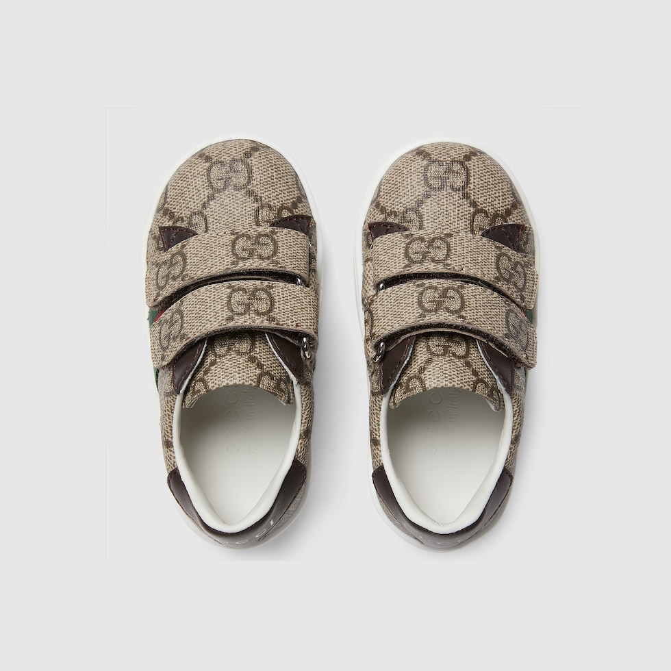 Toddler Ace sneaker in beige and ebony GG Supreme | GUCCI® US