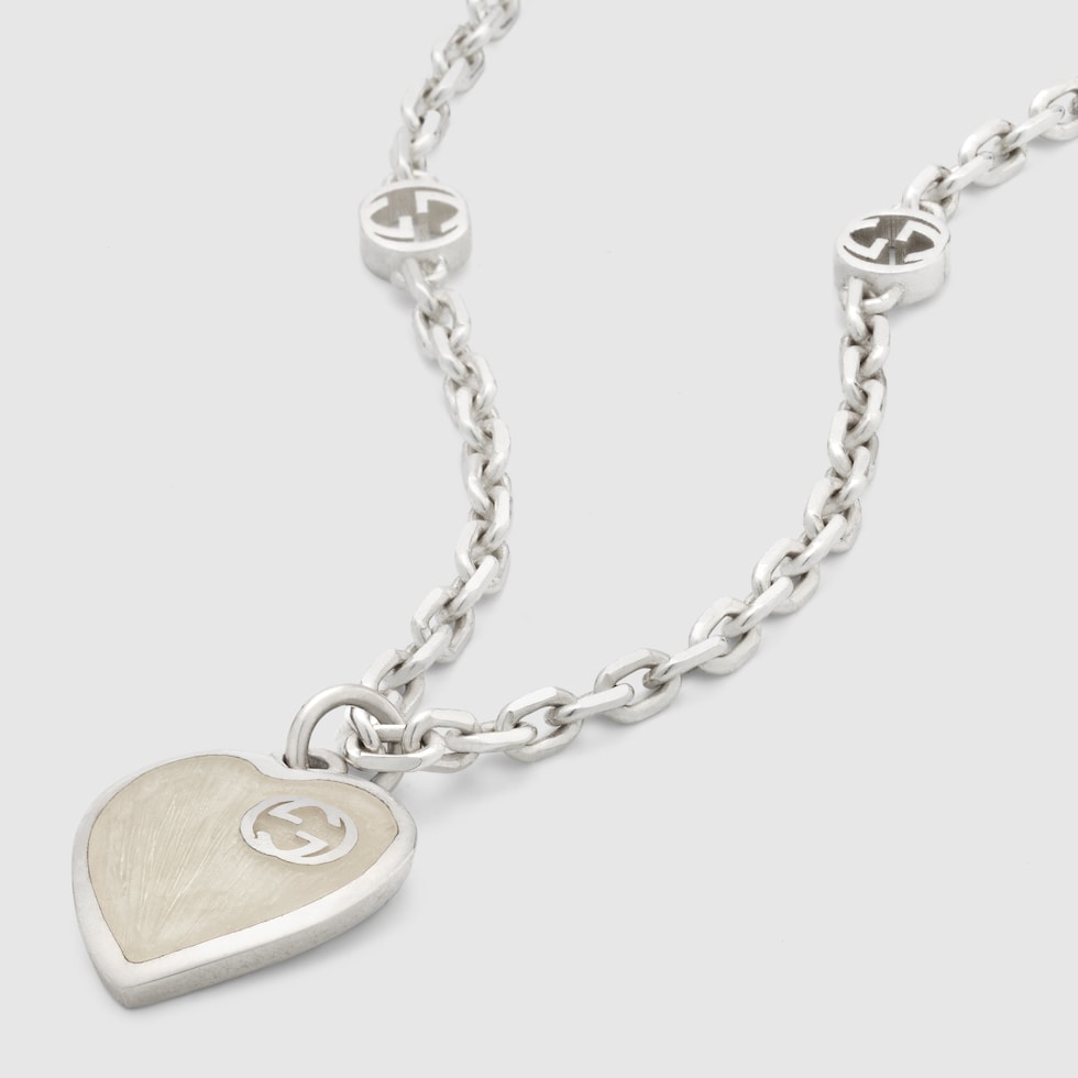 Gucci Heart necklace with Interlocking G in 925 sterling