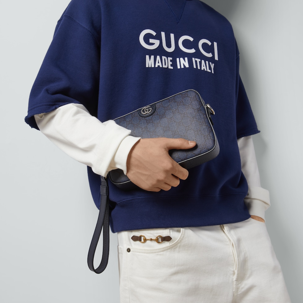 Ophidia small crossbody bag in blue and black Supreme