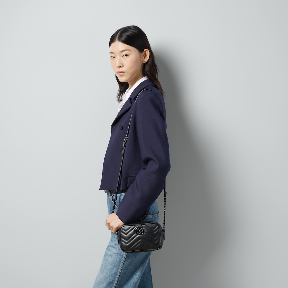 【GUCCI】Gucci GG Marmont Mini camera bag【ランク:A】 GG Marmont mini camera bag in black leather | GUCCI® US