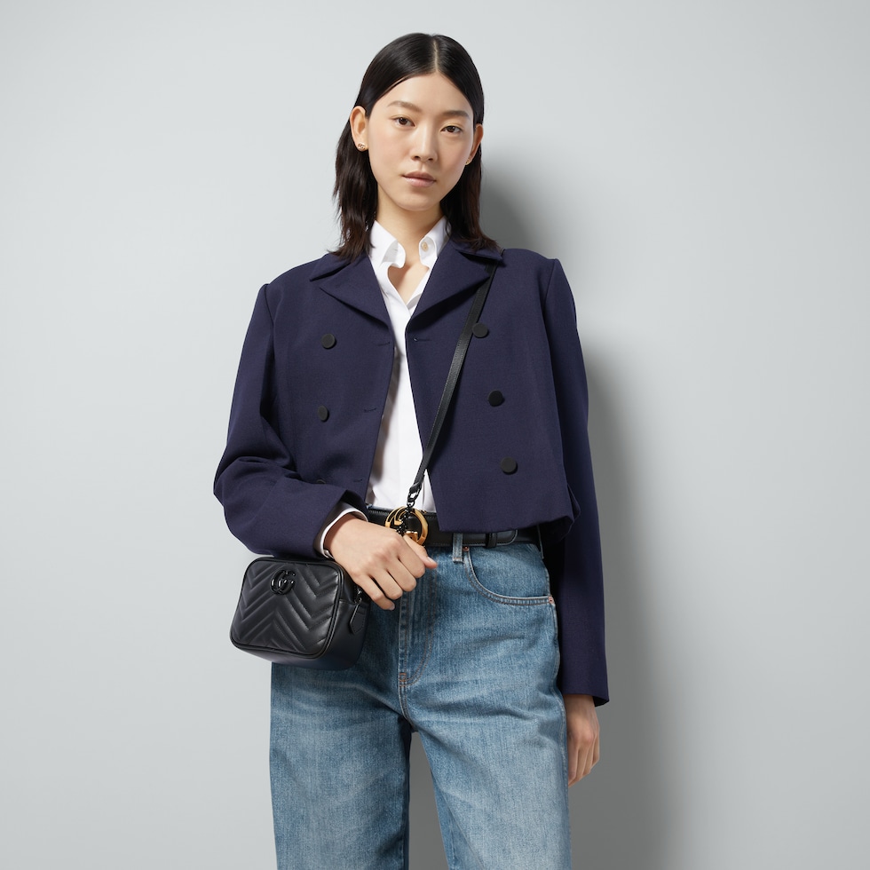 GGマーモント〕ミニ ショルダーバッグブラック レザー | GUCCI公式 GGマーモント〕ミニ ショルダーバッグブラック レザー | GUCCI公式