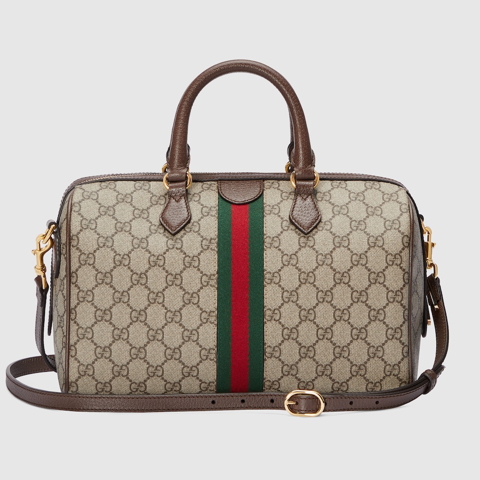 Sac a main Ophidia taille moyenne en toile beige et ebene GUCCI FR
