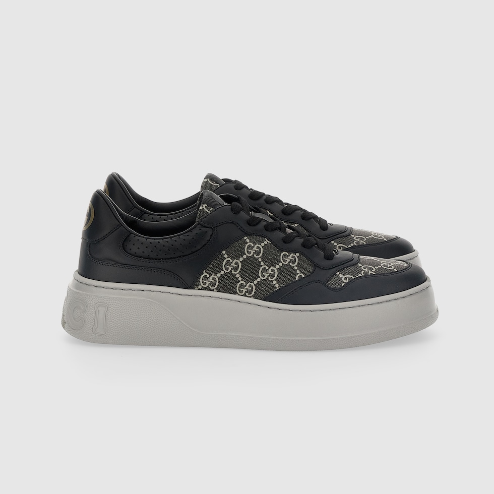 Men s GG trainer in black and grey GG Supreme GUCCI UK