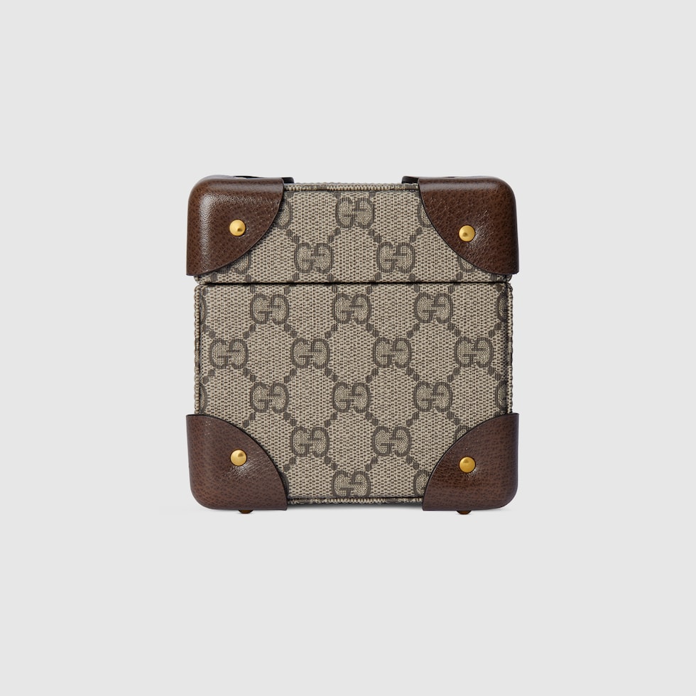 GUCCI ストライプケース GG ジップカードケース ダスティブルー トリム ・ダークブルー GG