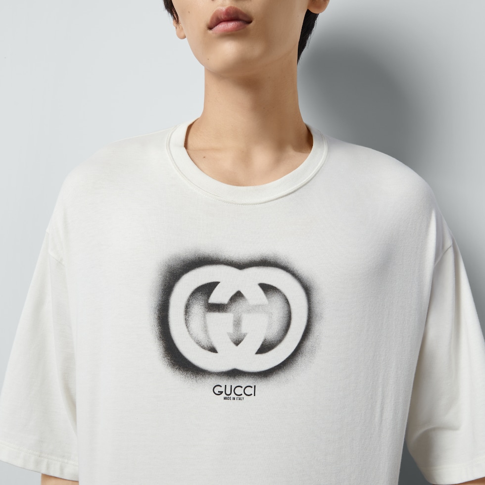 Cotton jersey T-shirt in off white | GUCCI® UK