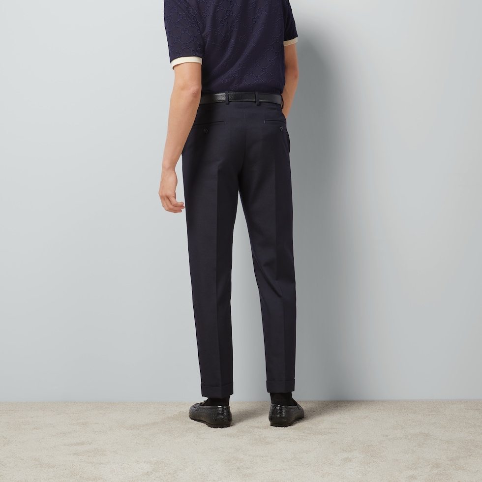 パンツ GUCCI RED WOOL PANTS Low-rise wool straight pants in red - Gucci | Mytheresa